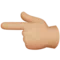 Backhand Index Pointing Left: Medium-Light Skin Tone emoji on iPhone