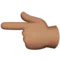Backhand Index Pointing Left: Medium Skin Tone emoji on iPhone (iOS 13.1)