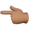 Backhand Index Pointing Left: Medium Skin Tone emoji on iPhone