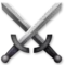 Korsade svärd emoji på iPhone (iOS 9.1)
