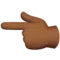 Backhand Index Pointing Left: Medium-Dark Skin Tone emoji on iPhone
