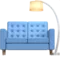 Soffa och lampa emoji på iPhone (iOS 12.2)