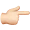 Backhand Index Pointing Right: Light Skin Tone emoji on iPhone
