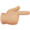 Backhand Index Pointing Right: Medium-Light Skin Tone emoji on iPhone (iOS 12.1)