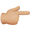 Backhand Index Pointing Right: Medium-Light Skin Tone emoji on iPhone