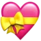 Cœur avec ruban emoji sur iPhone (iOS 13.2)