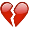 Broken Heart emoji on Apple iOS 9.3
