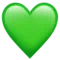 Green Heart emoji on Apple iOS 17.4