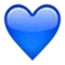 Blått hjärta emoji på iPhone (iOS 5.0)