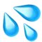 Sveddråber emoji på iPhone