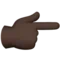 Backhand Index Pointing Right: Dark Skin Tone emoji on iPhone