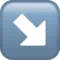 Nedåtpil höger emoji på iPhone (iOS 12.2)