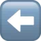 Vänsterpil emoji på iPhone (iOS 11.2)