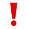 Red Exclamation Mark emoji on Apple iOS 10.2