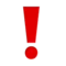 Red Exclamation Mark emoji on iPhone (iOS 16.4)