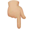 Backhand Index Pointing Down: Medium-Light Skin Tone emoji on iPhone