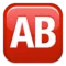 AB-knapp (blodgrupp) emoji på iPhone (iOS 9.1)