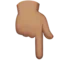 Backhand Index Pointing Down: Medium Skin Tone emoji on iPhone
