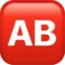 AB Button (Blood Type) emoji on Apple iOS 18.4