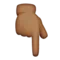 Backhand Index Pointing Down: Medium-Dark Skin Tone emoji on Apple iOS 8.3