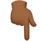 Rückhand-Zeigefinger nach unten: Mittlerer bis dunkler Hautton Emoji auf Apple iOS 12.1