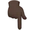 Backhand Index Pointing Down: Dark Skin Tone emoji on Apple iOS 17.4