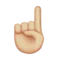 Wskaźnik skierowany w górę: średnio-jasny odcień skóry emoji na Apple iOS 9.0