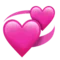 Roterande hjärtan emoji på iPhone (iOS 11.2)