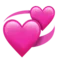 Roterende hjerter emoji på iPhone