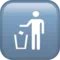 Skräp i soptunna-skylt emoji på iPhone (iOS 11.2)