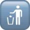 Skräp i soptunna-skylt emoji på iPhone (iOS 12.2)