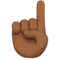 Pekar uppåt: Mellanmörk hudton emoji på iPhone (iOS 12.2)