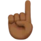 Index Pointing Up: Medium-Dark Skin Tone emoji on iPhone