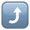 Δεξί βέλος που καμπυλώνει προς τα πάνω emoji στο iPhone (iOS 10.0)