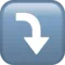 חץ ימינה מתעקל למטה אימוג׳י ב-iPhone (iOS 14.5)