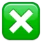 Knapp för kryssmärke emoji på iPhone (iOS 9.1)