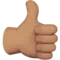 Thumbs Up: Medium Skin Tone emoji on iPhone