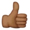 Thumbs Up: Medium-Dark Skin Tone emoji on Apple iOS 9.1