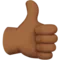 Thumbs Up: Medium-Dark Skin Tone emoji on Apple iOS 11.1