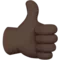 Thumbs Up: Dark Skin Tone emoji on Apple iOS 14.2