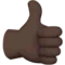Pollice in su: tono della pelle scuro emoji su Apple iOS 17.4