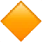 Stor orange diamant emoji på iPhone (iOS 11.2)
