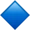 Stor blå diamant emoji på iPhone