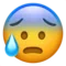 Anxious Face with Sweat emoji on Apple iOS 15.4
