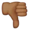 Thumbs Down: Medium-Dark Skin Tone emoji on Apple iOS 8.3