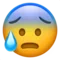 Anxious Face with Sweat emoji on iPhone