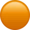 Cercle orange emoji sur iPhone (iOS 13.2)