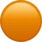 Orange cirkel emoji på iPhone