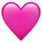 Pink Heart emoji on iPhone (iOS 16.4)