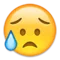 Sad but Relieved Face emoji on Apple iOS 5.1